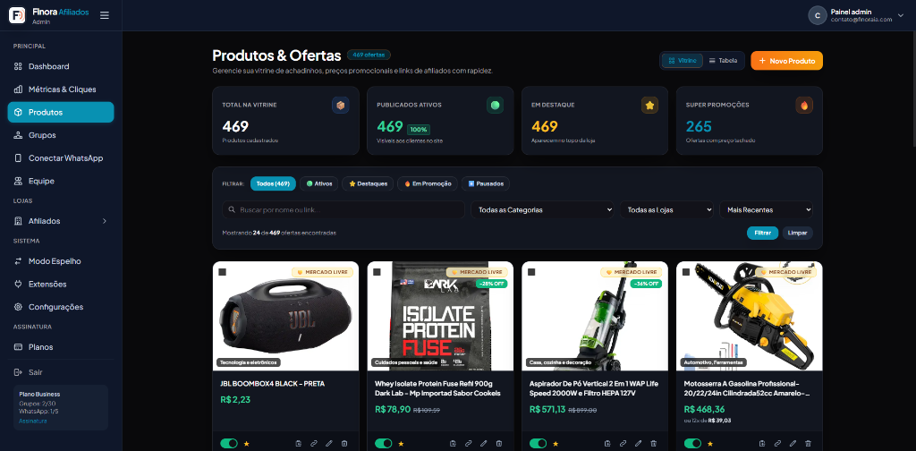 Produtos Finora Afiliados
