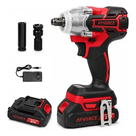 Chave de Impacto a Bateria Atverce 21V, Motor Brushless e Torque de 300 Nm com Maleta