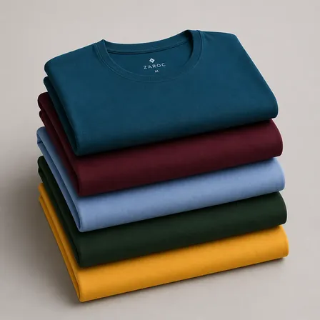 Kit 5 Camisetas Masculinas Slim Básicas Coloridas Premium